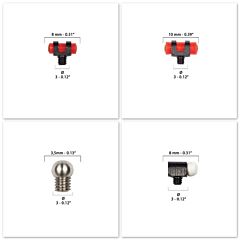 SET COMPLETO DI 20 MIRINI CON FILETTATURA Ø 3mm - IDEALE PER FUCILI CON FILETTO ROVINATO Beretta