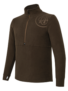 HP Logo Half Zip Brown Bark Beretta
