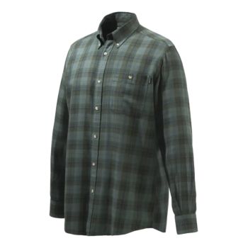 Camicia Wood Flannel Button Down Beige & Green Overd. Moss Beretta